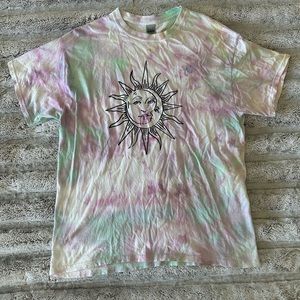 Vintage sun moon t shirt tie dye - L